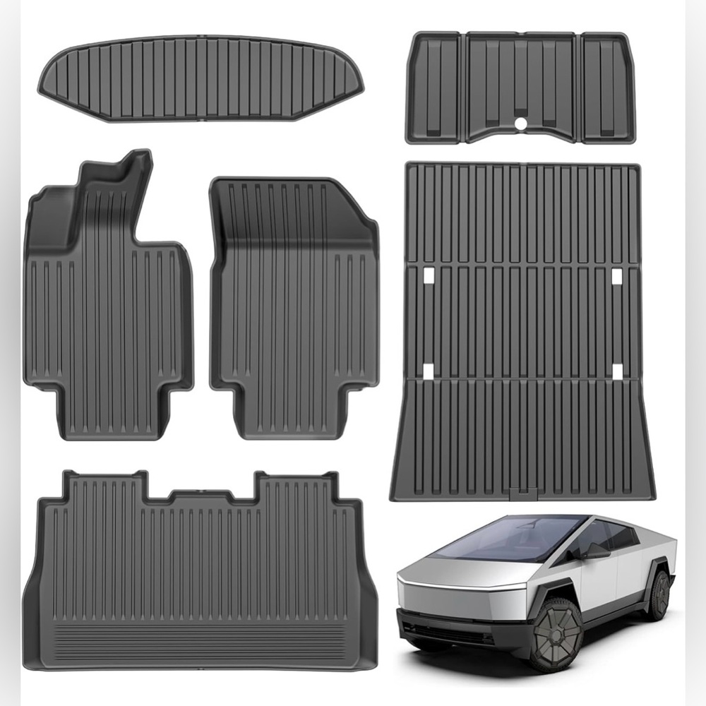 NEW TESLA CYBERTRUCK 6 piece Full Floor Mat Kit 2023 2024 2025 2026 - Custom fit
